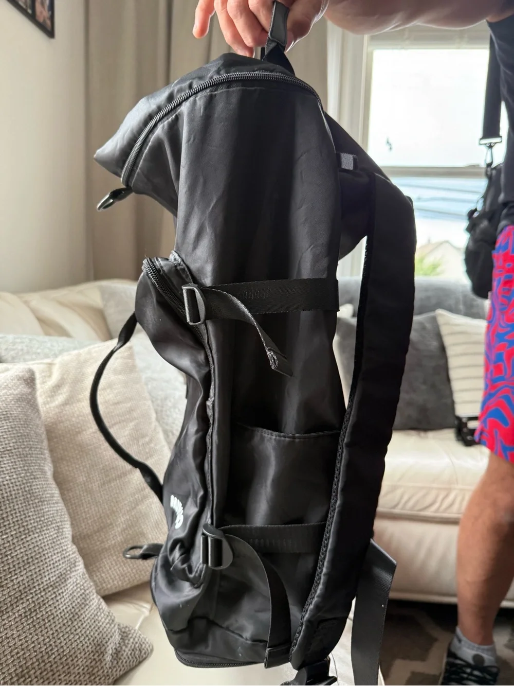 Black Men’s Travel Duffel Backpack